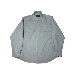 Woolrich Mens Long‎ Sleeve Button Down Shirt Blue Plaid Classic Fit Casual L